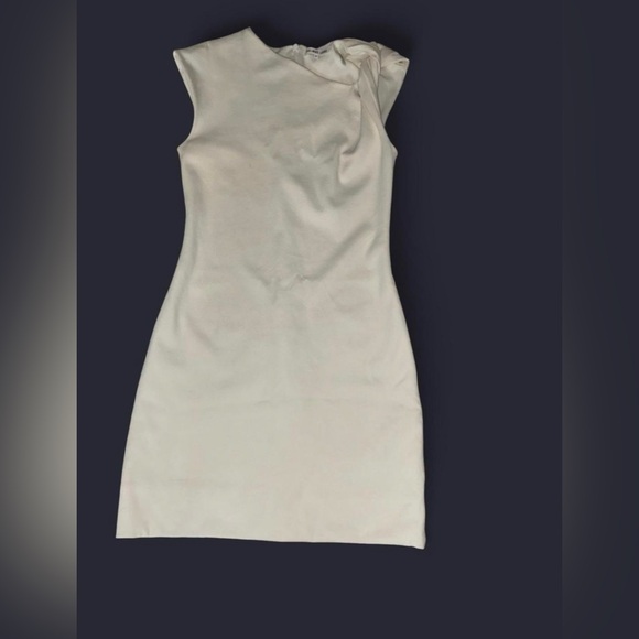 Helmut Lang Cream One Shoulder Dress - Picture 1 of 4